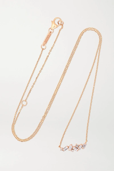 Suzanne Kalan 18-karat Rose Gold Diamond Necklace
