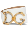 Dolce & Gabbana Dg Baroque Leather Belt In Bianco