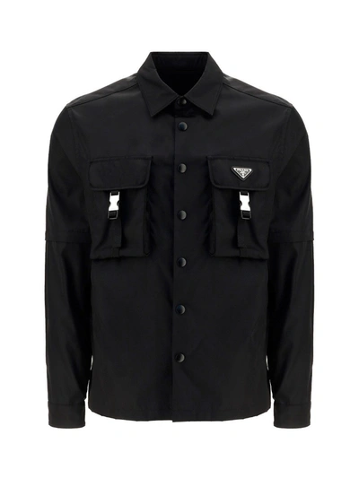 Prada Logo Patch Long In Black