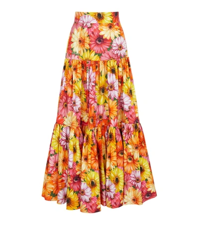 Dolce & Gabbana Floral-print Tiered Maxi Skirt In Multiprint