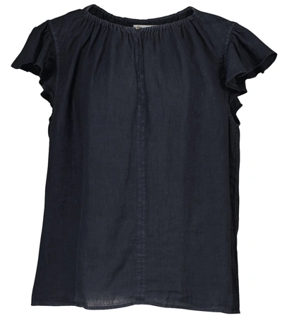 Velvet Irene Linen Top In Blue