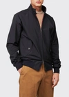 Baracuta Mens G9 Suede Harrington Jacket In Dark Navy