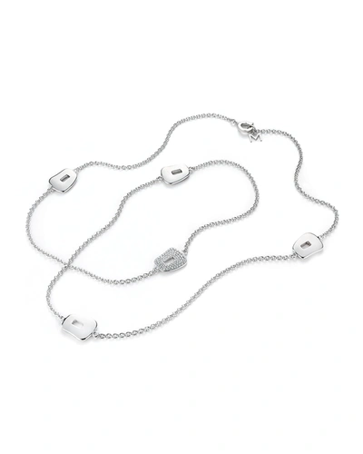 Mattioli Puzzle 18k White Gold Necklace With Diamond Station