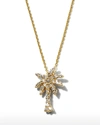 ROBERTO COIN 18K GOLD DIAMOND PALM TREE PENDANT NECKLACE,PROD243350097