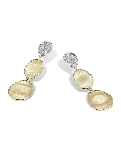 Marco Bicego 18k Yellow & White Gold Lunaria Diamond Drop Earrings In Yellow Gold