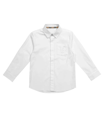 Burberry Kids' Cotton-blend Poplin Shirt In White