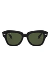 Ray Ban 52mm Square Sunglasses In Rubber Grey