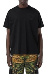 BURBERRY RONIN LOGO EMBROIDERED OVERSIZE ORGANIC COTTON T-SHIRT,8042232