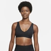 Nike Favorites Women's Light-support Padded Twisted Keyhole Sports Bra In Black,black,dark Smoke Grey
