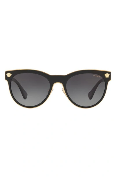 Versace Phantos 54mm Gradient Polarized Round Sunglasses In Black Gradient