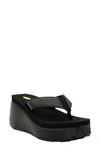 Volatile Frappachino Wedge Flip Flop In Black