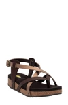 Volatile Engie Strappy Sandal In Bronze Metallic Faux Leather