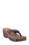 Volatile Tulane Platform Wedge Flip Flop In Multi