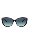 Tiffany & Co 57mm Gradient Cat Eye Sunglasses In Black