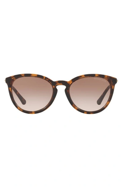 Michael Kors 56mm Gradient Round Sunglasses In Dark Tortoise
