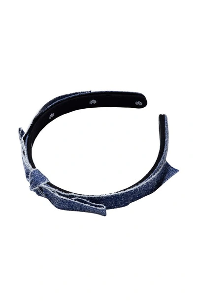 Lele Sadoughi Bardot Slim Ribbon Headband In Navy