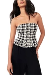 FREE PEOPLE LIGHTS OUT GINGHAM CORSET TOP,OB1354187
