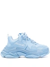 Balenciaga Triple S Lace-up Sneakers In Blue