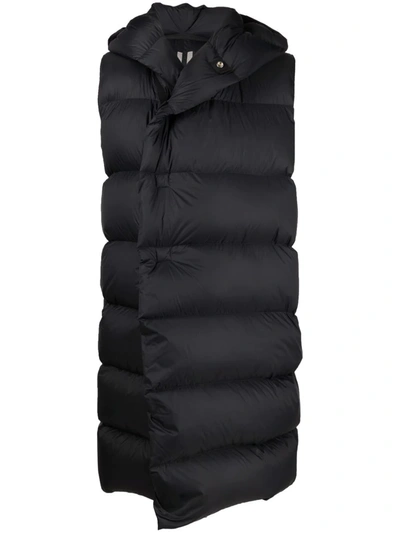 Rick Owens Liner Sleeveless Puffer Jacket In Black