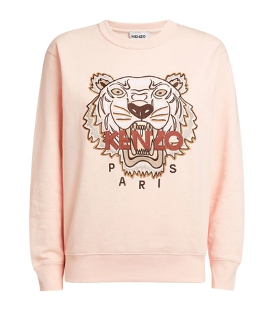 Kenzo Classic Tiger Logo Cotton Sweatshirt In Pink