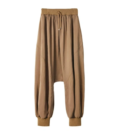 Loewe Silk Balloon Trousers In Brown