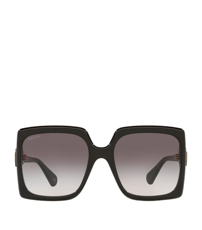 Gucci Oversized Square Sunglasses In Schwarz