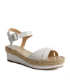 Christian Louboutin Almerio Croc-embossed Leather Platform Wedge Sandals In Bianco