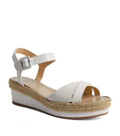 Christian Louboutin Almerio Croc-embossed Leather Platform Wedge Sandals In Bianco