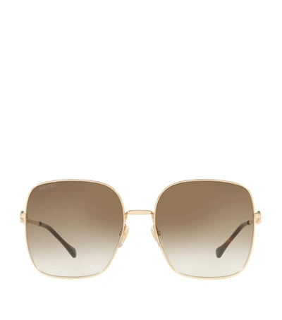 Gucci Oversized Square Sunglasses In Gold
