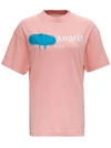 PALM ANGELS PINK JERSEY T-SHIRT WITH IBIZA PRINT