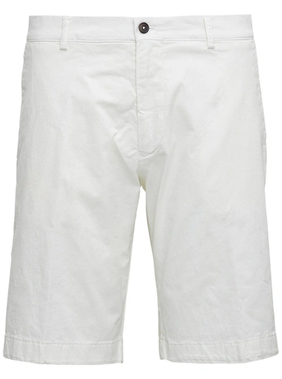 Berwich White Cotton Bermuda Shorts