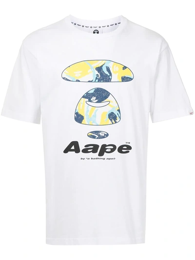 Aape By A Bathing Ape Logo-print Short-sleeved T-shirt In White