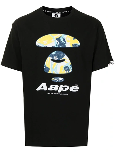 Aape By A Bathing Ape Logo-print Short-sleeved T-shirt In Black