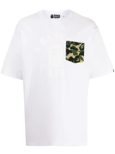 A Bathing Ape Logo-print Short-sleeved T-shirt In White