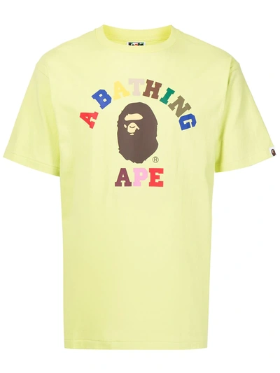 A Bathing Ape Logo-print Short-sleeved T-shirt In Yellow