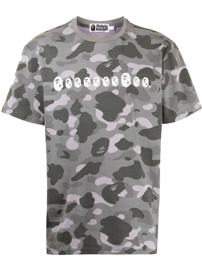 A Bathing Ape Logo印花短袖t恤 In Grey