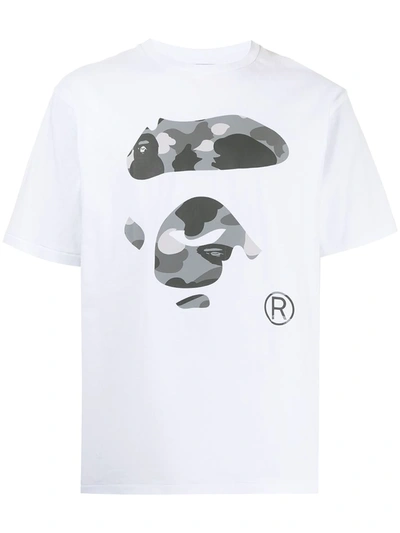 A Bathing Ape Logo印花短袖t恤 In White