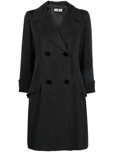 Pre-owned Dior 1970s  Double-breasted Trench Coat In Black