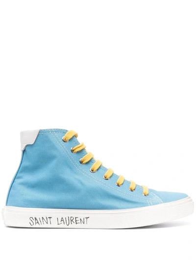 Saint Laurent Malibu Mid-top Sneakers In Blue