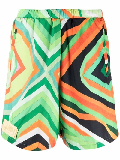 Formy Studio Stripe-print Track Shorts In Green