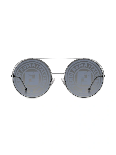 Fendi Women's Runaway 63mm Round Sunglasses In Grey