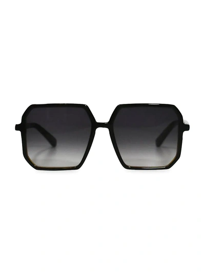 Zeus + Dione Pandora 55mm Square Sunglasses In Black