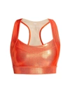 Heroine Sport Two-tone Metallic Racer Bra In Mandarin
