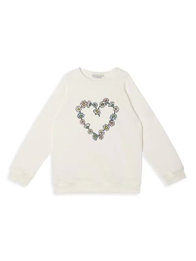 Stella Mccartney Kids' Little Girl's & Girl's Daisy Chain Heart Sweatshirt In White