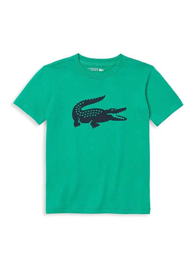 Lacoste Kids' Little Boy's & Boy's Crocodile Print Tee In Palm