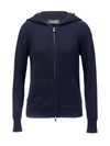 Loro Piana Hooded Cashmere Knit Zip Sweater In Blue Navy