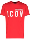 Dsquared2 Mens Red Icon Logo-print Cotton-jersey T-shirt Xl