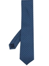 Ferragamo Printed Silk Tie In Blau
