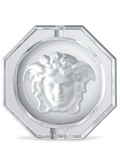 Versace Medusa Crystal Ashtray In Weiss