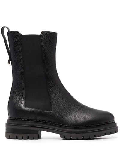 Sergio Rossi Chunky-sole Leather Boots In Black